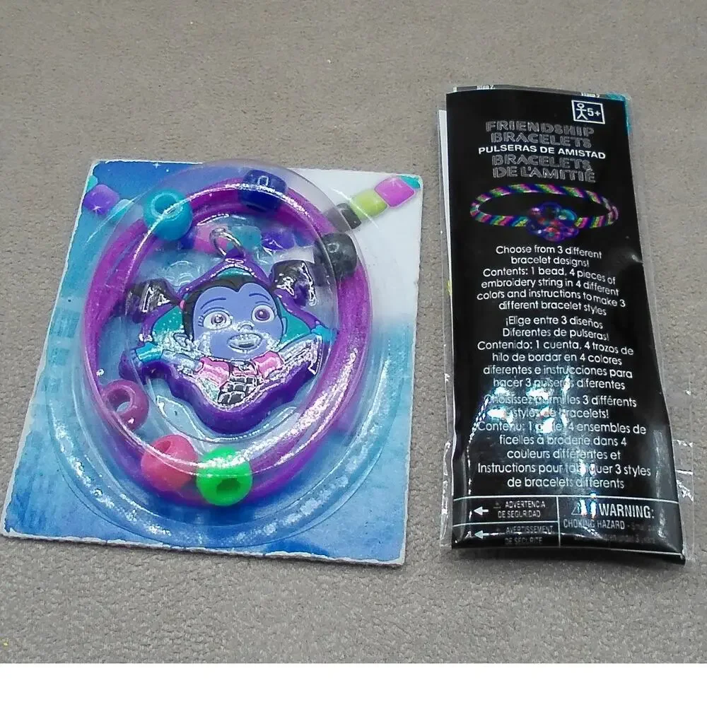 Friendship Bracelet and Necklace Party Favor Lot: Uni-Kitty, Trolls, Vampirina